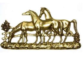 Porta Chaves Cavalos Parede Bronze Decoração Presentes Arte