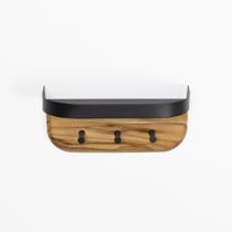 Porta Chaves Clavis 12 cm x 26,5 cm Natural Natural/Preto em Metal