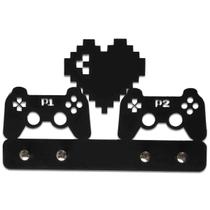 Porta Chaves Controle Player 1 E 2 Decoração Gamer