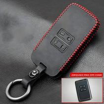 Porta-chaves De Couro PU Com Chaveiro De Metal Para Renault Kadjar Captur Clio Megane Estojo De
