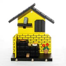 Porta Chaves de Madeira Casinha Mineira Decoração P Amarelo Porta Chaves de Madeira Casinha Mineira Decoração P Amarelo