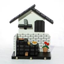 Porta Chaves de Madeira Casinha Mineira Decoração P Branco Porta Chaves de Madeira Casinha Mineira Decoração P Branco