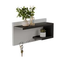 Porta Chaves de Parede com 4 ganchos Nero Branco e Preto Porta Chaves de Parede com 4 ganchos Nero Branco e Preto