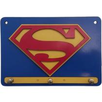 Porta Chaves de Parede Decorativo Super Homem MDF 20x13,5cm