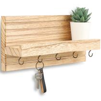 Porta-chaves decorativo com prateleira Lwenki para madeira de parede