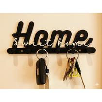 Porta Chaves Decorativo Home Sweet Home” com 5 Ganchos Parede Impressão 3D Porta Chaves Decorativo Home Sweet Home” com 5 Ganchos Parede Impressão 3D