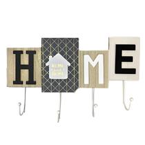 Porta Chaves Decorativo Multiuso De MDF Com 4 Ganchos