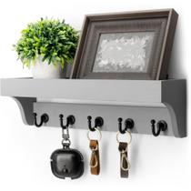 Porta-chaves decorativo Wall Rebee Vision com prateleira e 5 ganchos