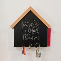 Porta chaves e cartas "A felicidade é a chave para o sucesso"