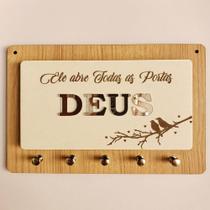 Porta Chaves E Cartas Com Frase Religiosa E Acrílico 25cm Porta Chaves E Cartas Com Frase Religiosa E Acrílico 25cm