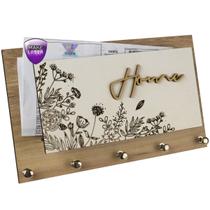 Porta Chaves e Cartas Home Floral Organizador Luxo