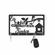 Porta Chaves Eu e Minha Casa servimos ao Senhor criativo