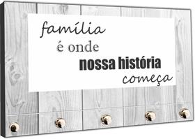 Porta Chaves Família É Onde Nossa História Começa - Vital Quadros Do Brasil