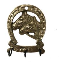 porta chaves ferradura cara cavalos em bronze fazenda