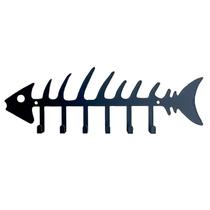 Porta-chaves Fishbone Metal Wall Rack preto 26cm Porta-chaves Fishbone Metal Wall Rack preto 26cm