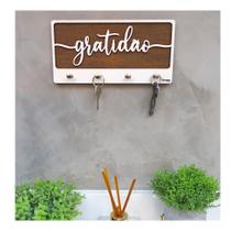 Porta Chaves Gratidão Parede Moderno Criativo