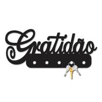 Porta Chaves Gratidão Parede Suporte Chaveiros Criativo Top Palavra