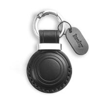 Porta-chaves Jayanes em couro genuíno para AirTag Black