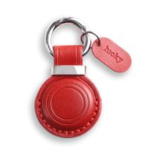 Porta-chaves Jayanes em couro genuíno para AirTag vermelho escuro Porta-chaves Jayanes em couro genuíno para AirTag vermelho escuro