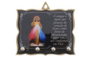 Porta Chaves Jesus Misericordioso Brilho - 11x15 cm