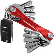 Porta-chaves KeySmart Organizador de chaves compacto de até 14 teclas vermelhas