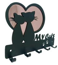 Porta Chaves Love My Cats 22 x 16 cm Preto Lixa /Rose Esp. Porta Chaves Love My Cats 22 x 16 cm Preto Lixa /Rose Esp.