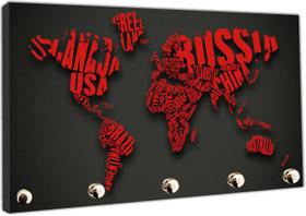 Porta Chaves Mapa Mundo Países Continentes Salas Organizador Chaveiro Decorar