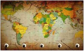 Porta Chaves Mapas Mundo Países Continentes Organizador T04 - Vital Quadros Do Brasil