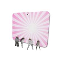 Porta Chaves MDF 4 Pinos Rosa Efeito Raios de Sol