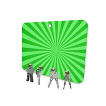 Porta Chaves MDF 4 Pinos Verde Efeito Raios de Sol