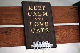 Porta-chaves mdf keep calm and love cats