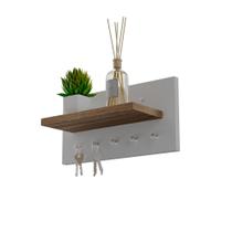 Porta chaves Minimalista Organizador Decoração Branco e Freijo Porta chaves Minimalista Organizador Decoração Branco e Freijo