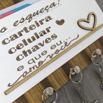 Porta chaves Não esqueça carteira chaves e celular A01 - Carioca Artesanatos