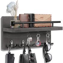 Porta-chaves OurWarm Wall Decorative com 5 ganchos de chave com suporte de correio Porta-chaves OurWarm Wall Decorative com 5 ganchos de chave com suporte de correio