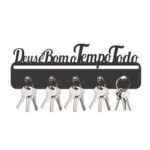 Porta Chaves Para Parede Decoração Em Mdf Preto Deus É Bom