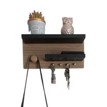 Porta Chaves Parede C/ Organizador, Cabideiro E Prateleira