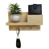 Porta Chaves Parede Chaveiro Preto Suporte Madeira Pinus