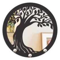 Porta Chaves Parede Decorativo Espelhado Gancho Chave Arvore da Vida Suporte Espelho - DecorZ