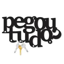 Porta Chaves Pegou Tudo Para Parede Decoração Em Mdf Preto Criativo