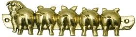 Porta Chaves Porquinhos Em Bronze Decoração 5 Ganchos Lindos - Wilmil