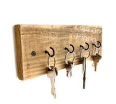 Porta Chaves Rustico Roots Em Madeira De Pinus Rústico