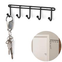 Porta Chaves Versátil Parede Chaveiro Com 5 Ganchos Preto