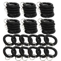 Porta-chaves Wrist Coil, pacote com 100 unidades, plástico elástico preto