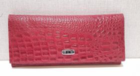 Porta cheque couro vermelho acompanha caneta