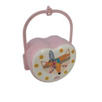 Porta Chupeta Raposa Boho com Alça Rosa Bichinho Bebê Menina Porta Chupeta Raposa Boho com Alça Rosa Bichinho Bebê Menina
