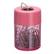 Porta clips magnetico Acrimet 936 1 com corpo rosé clear e tampa rosé solido