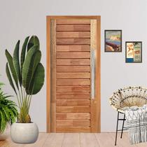 Porta Completa Pivotante Comercial 110x210cm em Madeira Maciça Cedro Arana