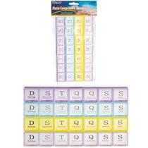 Porta comprimido retangular semanal com 28 compartimentos
