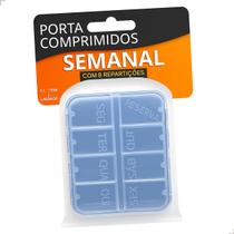 Porta Comprimido Semanal 8 Divisórias Caixa c/ Repartições de Medicamentos Organizador Portátil