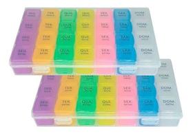 Porta Comprimido Semanal Caixa Resistente 2 Peças